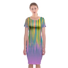 Background-colorful-texture-bright Classic Short Sleeve Midi Dress by Sudhe