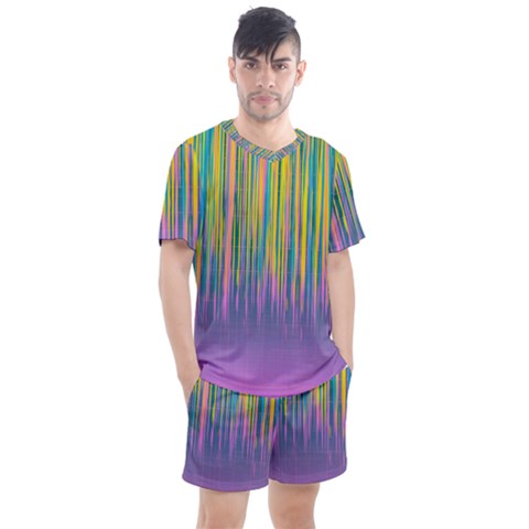 Background-colorful-texture-bright Men s Mesh Tee And Shorts Set by Sudhe