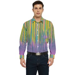 Background-colorful-texture-bright Men s Long Sleeve Pocket Shirt 