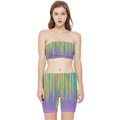 Background-colorful-texture-bright Stretch Shorts And Tube Top Set by Sudhe