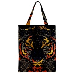 Tiger-predator-abstract-feline Zipper Classic Tote Bag by Sudhe