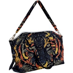 Tiger-predator-abstract-feline Canvas Crossbody Bag by Sudhe