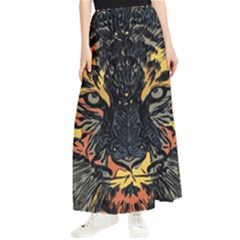 Tiger-predator-abstract-feline Maxi Chiffon Skirt