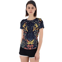 Tiger-predator-abstract-feline Back Cut Out Sport Tee by Sudhe