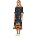 Tiger-predator-abstract-feline Bow Sleeve Chiffon Midi Dress View2