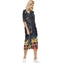 Tiger-predator-abstract-feline Bow Sleeve Chiffon Midi Dress View3