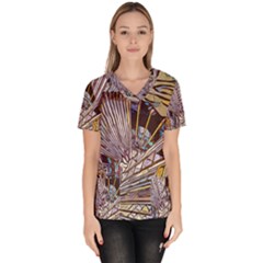 Abstract-drawing-design-modern Women s V-neck Scrub Top by Sudhe