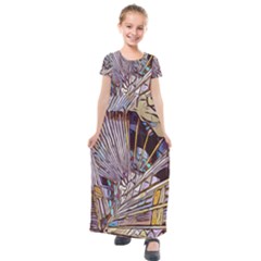 Abstract-drawing-design-modern Kids  Short Sleeve Maxi Dress by Sudhe