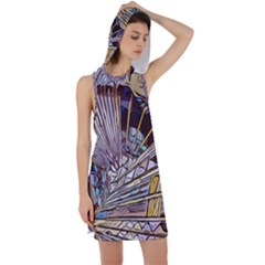 Abstract-drawing-design-modern Racer Back Hoodie Dress by Sudhe