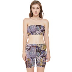 Abstract-drawing-design-modern Stretch Shorts And Tube Top Set by Sudhe