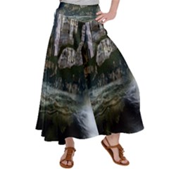 Sea-island-castle-landscape Satin Palazzo Pants by Sudhe