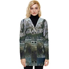 Sea-island-castle-landscape Button Up Hooded Coat 