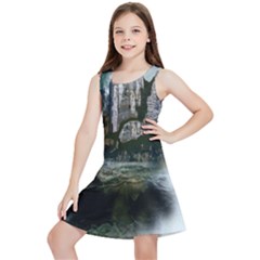 Sea-island-castle-landscape Kids  Lightweight Sleeveless Dress