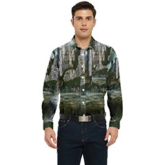 Sea-island-castle-landscape Men s Long Sleeve Pocket Shirt 