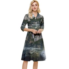 Sea-island-castle-landscape Classy Knee Length Dress by Sudhe