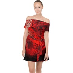 Planet-hell-hell-mystical-fantasy Off Shoulder Chiffon Dress by Sudhe