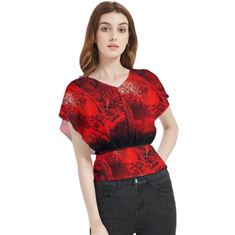 Planet-hell-hell-mystical-fantasy Butterfly Chiffon Blouse by Sudhe