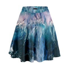 Sea-waves-ocean-water-beach-surf High Waist Skirt by Sudhe