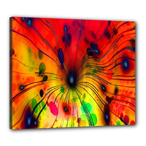 Color-background-structure-lines Canvas 24  X 20  (stretched) by Sudhe