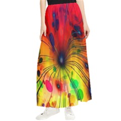 Color-background-structure-lines Maxi Chiffon Skirt