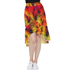 Color-background-structure-lines Frill Hi Low Chiffon Skirt