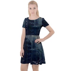 Apocalypse-post-apocalyptic Cap Sleeve Velour Dress  by Sudhe