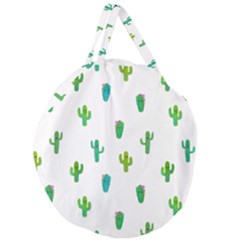 Funny Cacti With Muzzles Giant Round Zipper Tote by SychEva