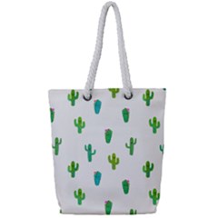 Funny Cacti With Muzzles Full Print Rope Handle Tote (small) by SychEva