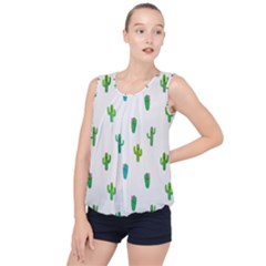 Funny Cacti With Muzzles Bubble Hem Chiffon Tank Top by SychEva