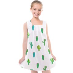 Funny Cacti With Muzzles Kids  Cross Back Dress by SychEva