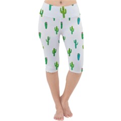 Funny Cacti With Muzzles Lightweight Velour Cropped Yoga Leggings by SychEva