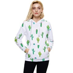 Funny Cacti With Muzzles Women s Lightweight Drawstring Hoodie