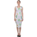 Green Cacti With Sun Sleeveless Pencil Dress View1