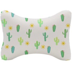 Green Cacti With Sun Seat Head Rest Cushion by SychEva