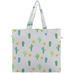 Green Cacti With Sun Canvas Travel Bag by SychEva