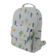 Green Cacti With Sun Flap Pocket Backpack (large) by SychEva