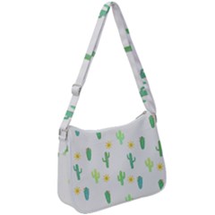 Green Cacti With Sun Zip Up Shoulder Bag by SychEva