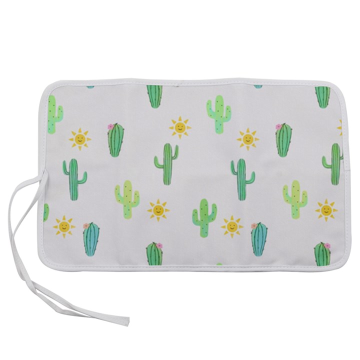 Green Cacti With Sun Pen Storage Case (L)