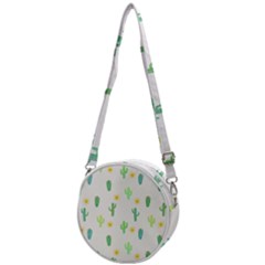 Green Cacti With Sun Crossbody Circle Bag by SychEva