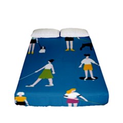 Girls Walk With Their Dogs Fitted Sheet (full/ Double Size) by SychEva