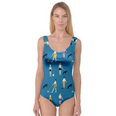 Girls Walk With Their Dogs Princess Tank Leotard  by SychEva