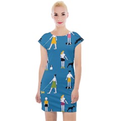 Girls Walk With Their Dogs Cap Sleeve Bodycon Dress by SychEva