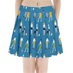 Girls Walk With Their Dogs Pleated Mini Skirt by SychEva