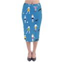 Girls Walk With Their Dogs Velvet Midi Pencil Skirt View1