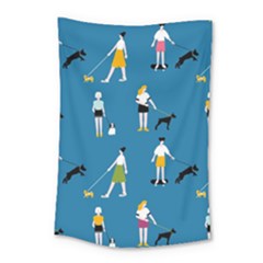 Girls Walk With Their Dogs Small Tapestry by SychEva