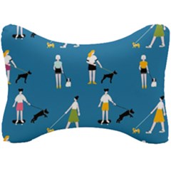 Girls Walk With Their Dogs Seat Head Rest Cushion by SychEva