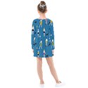 Girls Walk With Their Dogs Kids  Long Sleeve Dress View2