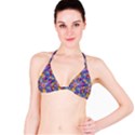 Multicolored Splashes And Watercolor Circles On A Dark Background Bikini Top View1