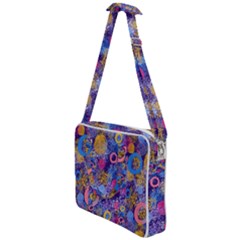 Multicolored Splashes And Watercolor Circles On A Dark Background Cross Body Office Bag