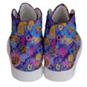 Multicolored Splashes And Watercolor Circles On A Dark Background Men s Hi-Top Skate Sneakers View4